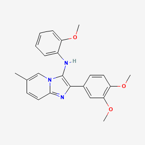 molecular formula C23H23N3O3 B1181540 2-(3,4-dimethoxyphenyl)-N-(2-methoxyphenyl)-6-methylimidazo[1,2-a]pyridin-3-amine 
