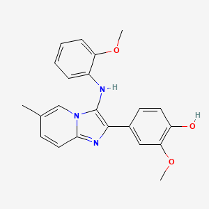 molecular formula C22H21N3O3 B1181545 2-Methoxy-4-[3-(2-methoxyanilino)-6-methylimidazo[1,2-a]pyridin-2-yl]phenol 