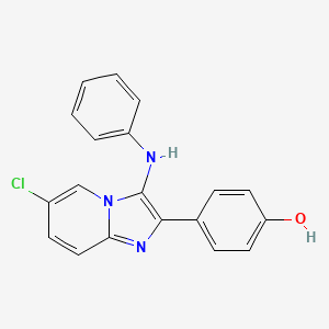 molecular formula C19H14ClN3O B1181562 4-(3-Anilino-6-chloroimidazo[1,2-a]pyridin-2-yl)phenol 