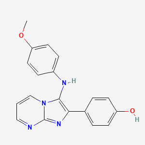 4-[3-(4-Methoxyanilino)imidazo[1,2-a]pyrimidin-2-yl]phenol