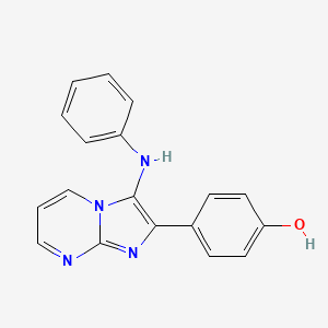 molecular formula C18H14N4O B1181577 4-(3-Anilinoimidazo[1,2-a]pyrimidin-2-yl)phenol 