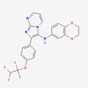 N-(2,3-dihydro-1,4-benzodioxin-6-yl)-2-[4-(1,1,2,2-tetrafluoroethoxy)phenyl]imidazo[1,2-a]pyrimidin-3-amine