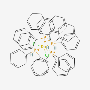 molecular formula C72H64Cl2P4Ru+4 B11815997 Dichlororuthenium;triphenylphosphanium 