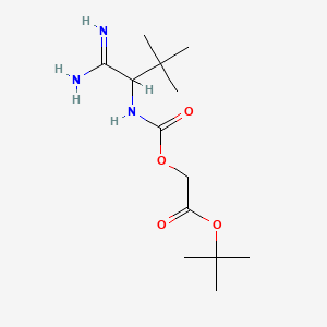 molecular formula C13H25N3O4 B11816246 Tert-butyl 2-[(1-amino-1-imino-3,3-dimethylbutan-2-yl)carbamoyloxy]acetate 