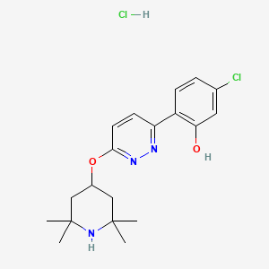 molecular formula C19H25Cl2N3O2 B11816478 5-Chloro-2-(6-((2,2,6,6-tetramethylpiperidin-4-yl)oxy)pyridazin-3-yl)phenol hydrochloride 