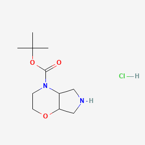 molecular formula C11H21ClN2O3 B11816508 tert-butyl cis-3,4a,5,6,7,7a-hexahydro-2H-pyrrolo[3,4-b][1,4]oxazine-4-carboxylate hydrochloride 