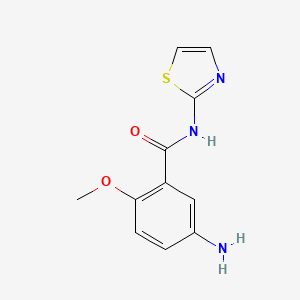 molecular formula C11H11N3O2S B11816578 5-Amino-2-methoxy-N-(thiazol-2-yl)benzamide 