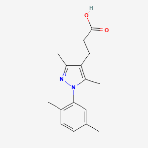 molecular formula C16H20N2O2 B11816580 3-(1-(2,5-Dimethylphenyl)-3,5-dimethyl-1H-pyrazol-4-yl)propanoic acid 