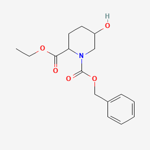 molecular formula C16H21NO5 B11816635 1-O-benzyl 2-O-ethyl 5-hydroxypiperidine-1,2-dicarboxylate 