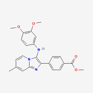 molecular formula C24H23N3O4 B1181671 Methyl 4-[3-(3,4-dimethoxyanilino)-7-methylimidazo[1,2-a]pyridin-2-yl]benzoate 