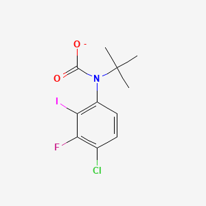 molecular formula C11H11ClFINO2- B11816727 N-tert-butyl-N-(4-chloro-3-fluoro-2-iodophenyl)carbamate 