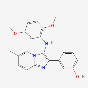 3-[3-(2,5-Dimethoxyanilino)-6-methylimidazo[1,2-a]pyridin-2-yl]phenol
