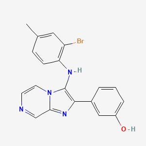 3-[3-(2-Bromo-4-methylanilino)imidazo[1,2-a]pyrazin-2-yl]phenol