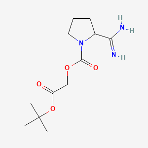 [2-[(2-Methylpropan-2-yl)oxy]-2-oxoethyl] 2-carbamimidoylpyrrolidine-1-carboxylate