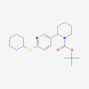 tert-Butyl 2-(6-(cyclohexylthio)pyridin-3-yl)piperidine-1-carboxylate