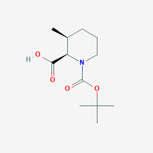 molecular formula C12H21NO4 B11816859 (2R,3S)-3-methyl-1-[(2-methylpropan-2-yl)oxycarbonyl]piperidine-2-carboxylic acid 