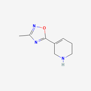 molecular formula C8H11N3O B11816867 3-Methyl-5-(1,2,5,6-tetrahydropyridin-3-yl)-1,2,4-oxadiazole 