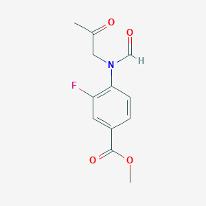 molecular formula C12H12FNO4 B11816915 methyl 3-fluoro-4-(N-(2-oxopropyl)formamido)benzoate 