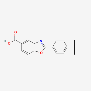 molecular formula C18H17NO3 B11816917 2-(4-(tert-Butyl)phenyl)benzo[d]oxazole-5-carboxylic acid 