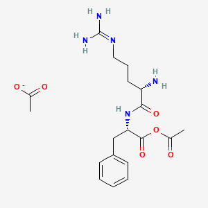 acetyl (2S)-2-[[(2S)-2-amino-5-(diaminomethylideneamino)pentanoyl]amino]-3-phenylpropanoate;acetate