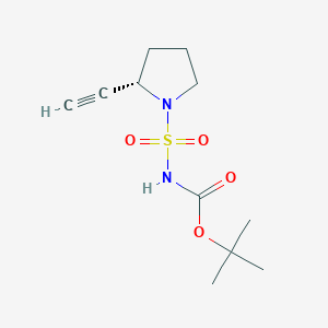 molecular formula C11H18N2O4S B11816983 (S)-Tert-butyl (2-ethynylpyrrolidin-1-YL)sulfonylcarbamate 