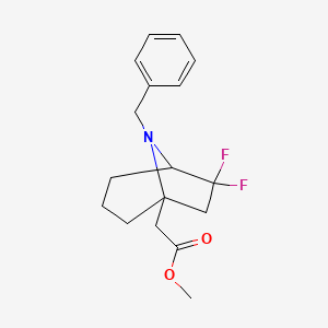 molecular formula C17H21F2NO2 B11817026 Methyl 2-(8-benzyl-6,6-difluoro-8-azabicyclo[3.2.1]octan-1-yl)acetate 