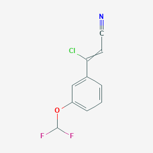 molecular formula C10H6ClF2NO B11817031 3-chloro-3-[3-(difluoromethoxy)phenyl]prop-2-enenitrile 