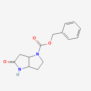 molecular formula C14H16N2O3 B11817073 Benzyl 5-oxo-2,3,3a,4,6,6a-hexahydropyrrolo[3,2-b]pyrrole-1-carboxylate 