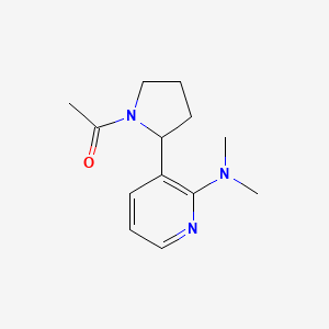 molecular formula C13H19N3O B11817074 1-(2-(2-(Dimethylamino)pyridin-3-yl)pyrrolidin-1-yl)ethanone 