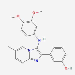 3-[3-(3,4-Dimethoxyanilino)-6-methylimidazo[1,2-a]pyridin-2-yl]phenol