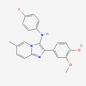 4-[3-(4-Fluoroanilino)-6-methylimidazo[1,2-a]pyridin-2-yl]-2-methoxyphenol