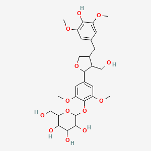 molecular formula C28H38O13 B1181717 2,6-二甲氧基-4-[四氢-4-[(4-羟基-3,5-二甲氧基苯基)甲基]-3-(羟甲基)-2-呋喃基]苯基 β-D-吡喃葡萄糖苷 CAS No. 154418-16-3