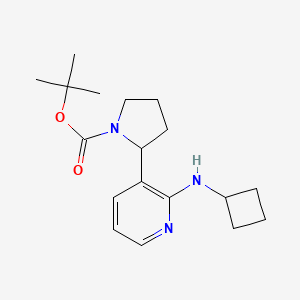 molecular formula C18H27N3O2 B11817202 tert-Butyl 2-(2-(cyclobutylamino)pyridin-3-yl)pyrrolidine-1-carboxylate 