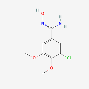 molecular formula C9H11ClN2O3 B11817316 3-chloro-N'-hydroxy-4,5-dimethoxybenzenecarboximidamide 