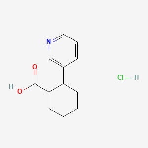 molecular formula C12H16ClNO2 B11817321 2-(Pyridin-3-yl)cyclohexane-1-carboxylic acid hydrochloride 