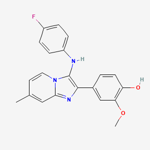 4-[3-(4-Fluoroanilino)-7-methylimidazo[1,2-a]pyridin-2-yl]-2-methoxyphenol