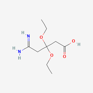 molecular formula C9H18N2O4 B11817334 5-Amino-3,3-diethoxy-5-iminopentanoic acid 