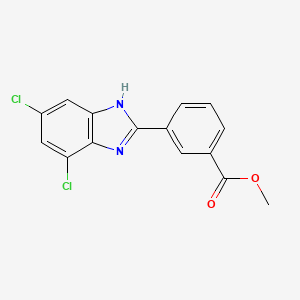 molecular formula C15H10Cl2N2O2 B11817336 Methyl 3-(5,7-dichloro-1H-benzo[d]imidazol-2-yl)benzoate 