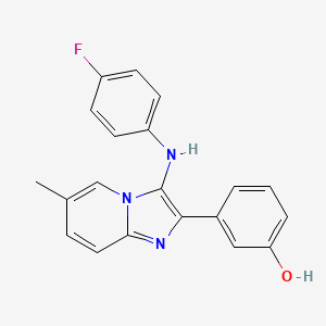 3-[3-(4-Fluoroanilino)-6-methylimidazo[1,2-a]pyridin-2-yl]phenol