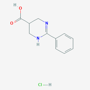 molecular formula C11H13ClN2O2 B11817367 2-Phenyl-1,4,5,6-tetrahydropyrimidine-5-carboxylic acid hydrochloride 