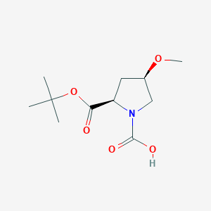 molecular formula C11H19NO5 B11817437 (2R,4R)-4-methoxy-2-[(2-methylpropan-2-yl)oxycarbonyl]pyrrolidine-1-carboxylic acid 