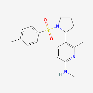 molecular formula C18H23N3O2S B11817479 N,6-Dimethyl-5-(1-tosylpyrrolidin-2-yl)pyridin-2-amine 