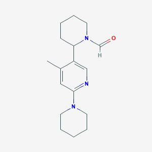 molecular formula C17H25N3O B11817499 2-(4-Methyl-6-(piperidin-1-yl)pyridin-3-yl)piperidine-1-carbaldehyde 