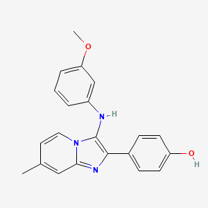 4-[3-(3-Methoxyanilino)-7-methylimidazo[1,2-a]pyridin-2-yl]phenol