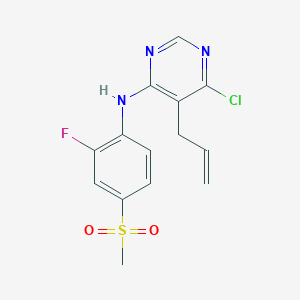 molecular formula C14H13ClFN3O2S B11817552 5-Allyl-6-chloro-N-(2-fluoro-4-(methylsulfonyl)phenyl)pyrimidin-4-amine 