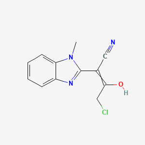 molecular formula C12H10ClN3O B11817625 4-Chloro-2-(1-methyl-1,3-dihydro-benzoimidazol-2-ylidene)-3-oxo-butyronitrile 