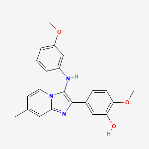 2-Methoxy-5-[3-(3-methoxyanilino)-7-methylimidazo[1,2-a]pyridin-2-yl]phenol