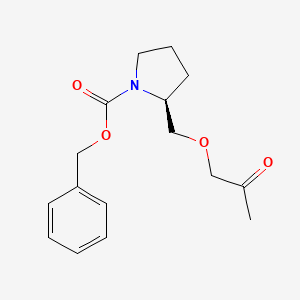 molecular formula C16H21NO4 B11817650 (S)-Benzyl 2-((2-oxopropoxy)methyl)pyrrolidine-1-carboxylate 