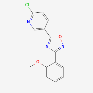 molecular formula C14H10ClN3O2 B11817683 5-(6-Chloropyridin-3-yl)-3-(2-methoxyphenyl)-1,2,4-oxadiazole 