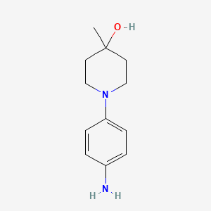 molecular formula C12H18N2O B11817696 1-(4-Aminophenyl)-4-methylpiperidin-4-ol 